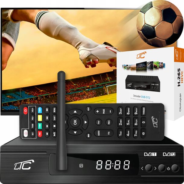 DEKODER TUNER TV NAZIEMNEJ HD DVB-T2 i DVB-C H.265 HEVC USB WiFi YOUTUBE