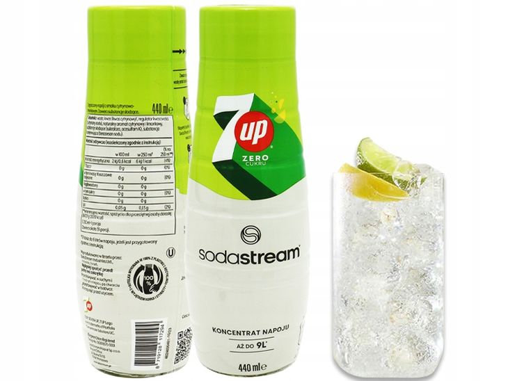 SYROP KONCENTRAT 7up FREE DO SATURATORA SODASTREAM 9L NAPOJU z 440ml