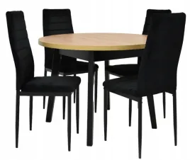 stol-rozkladany-100x100-130cm-artisan-i-4-krzesla-tapicerowane-welur-czarny