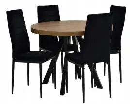stol-okragly-90x90-190cm-dab-lefkas-i-4-krzesla-tapicerowane-welur-czarny