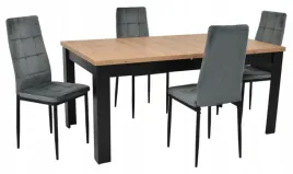 stol-z-krzeslami-4x-krzeslo-ik-07-szare-welurowe-stol-c-14-90x160-200cm