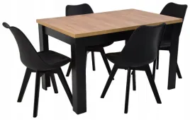 stol-z-krzeslami-80x120-160-stol-c-2-blat-dab-craft-4-krzesla-sl-2-czarne