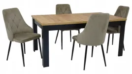 stol-z-krzeslami-4x-krzeslo-ik-09-szare-welurowe-stol-c-14-90x160-200-cm