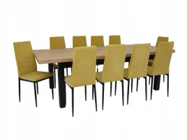 stylowy-komplet-jadalniany-stol-100x200-300cm-10-krzesel-musztarda