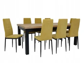 stylowy-komplet-jadalniany-stol-100x200-300cm-8-krzesel-musztarda