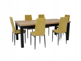 stylowy-komplet-jadalniany-stol-100x200-300cm-6-krzesel-musztarda