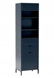 witryna-stojaca-55x196x41cm-indigo-szklana-pojemna-ryflowane-fronty-pojemna