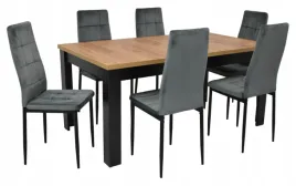 stol-z-krzeslami-6x-krzeslo-ik-07-szare-welurowe-stol-c-14-90x160-200-cm