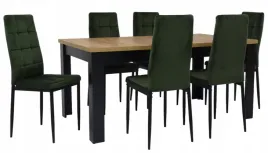 stol-rozkladany-90x160-200cm-craft-i-6-krzesel-tapicerowanych-welur-zielony