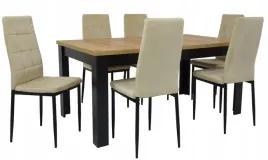 stol-rozkladany-90x160-200cm-craft-i-6-krzesel-tapicerowanych-welur-bezowy