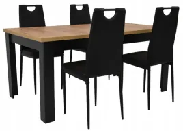stol-rozkladany-90x160-200-dab-craft-i-4-krzesla-ik-08-czarna-ekoskora