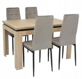 stol-rozkladany-80x120-160-4-krzesla-welur-szaro-bezowy-salon-jadalnia
