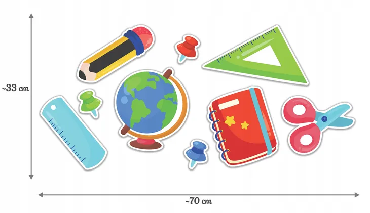 dekoracje-szkolne-przybory-plec-chlopcy-dziewczynki-unisex