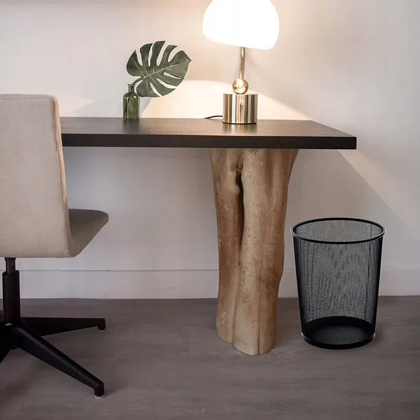 kosz-okragly-maly-czarny-stan-nowy-material-metalowy