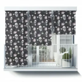 roleta-zewnetrzna-z-nadrukiem-dekoracyjnym-czaszki-kwiaty-liscie-120x180