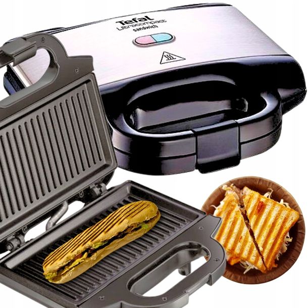 OPIEKACZ GRILL ELLEKTRYCZNY DO PANINI KANAPEK SANDWICH TEFAL SM1572 700W