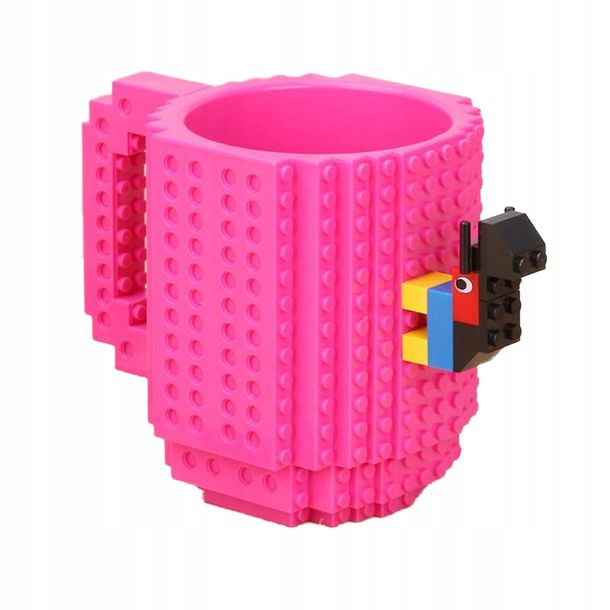 ﻿Kubek Klockowy + Klocki 350ml kolor Różowy