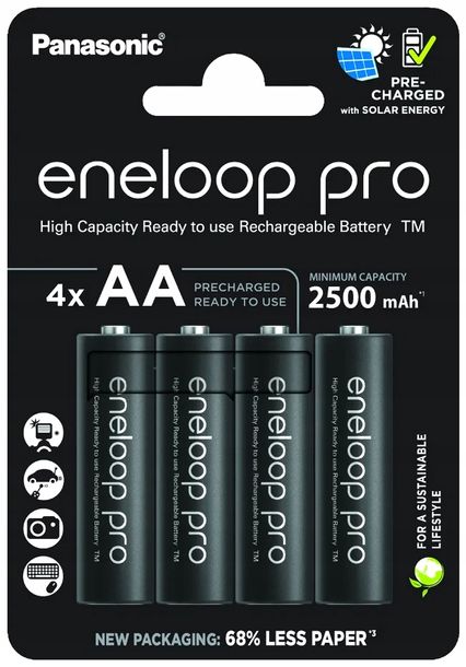 AKUMULATORKI BATERIE PANASONIC ENELOOP PRO R6 AA 2500mAh EKOLOGICZNE 4szt