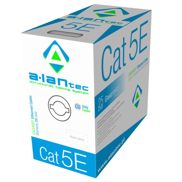 ﻿ALANTEC Kabel internetowy skrętka UTP kat.5e 100% Miedź 305m