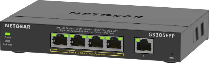 netgear-przelacznik-gs305epp-switch-unmanaged-5ge-4xpoe-waga-z-opakowaniem-0-6-kg-liczba-portow-5