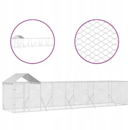 kojec-dla-psa-z-dachem-srebrny-10x2x25m-stal-galwanizowana