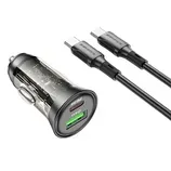 borofone-ladowarka-samochodowa-bz26a-shadow-usb-typ-c-43w-3a-z-kablem