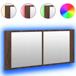 szafka-lazienkowa-z-lustrem-i-led-brazowy-dab-100x12x45-cm