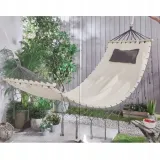 gardenic-hamak-boho-191x77cm-100kg-krem-grafit-stan-nowy