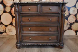 stylowa-komoda-retro-kamienny-blat-5-szuflad-drewno-wyjatkowa-solidna