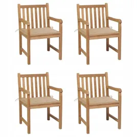 krzesla-ogrodowe-4-szt-bezowe-poduszki-drewno-tekowe
