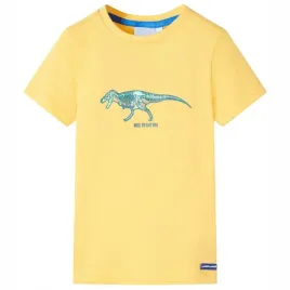 dinozaur-t-shirt-dzieciecy-104-3-4-lata-ochra-100percent-bawelna