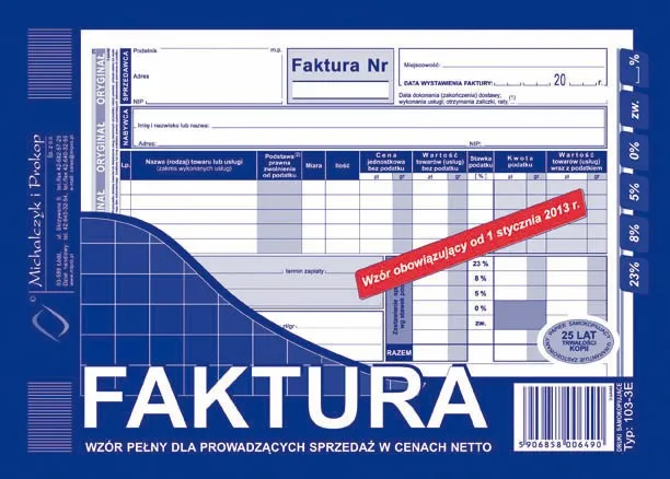 faktura-pelna-a5-stan-nowy