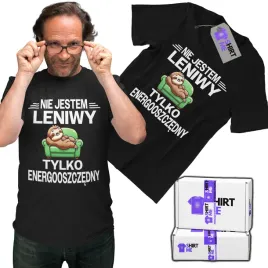 prezent-dla-faceta-tshirt-meski-nie-jestem-leniwy-prezent-koszulka-meska