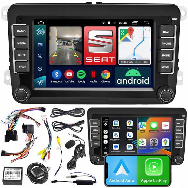RADIO NAWIGACJA NCS RS-404 ANDROID SEAT ALTEA 2004 - 2015 BLUETOOTH 2DIN