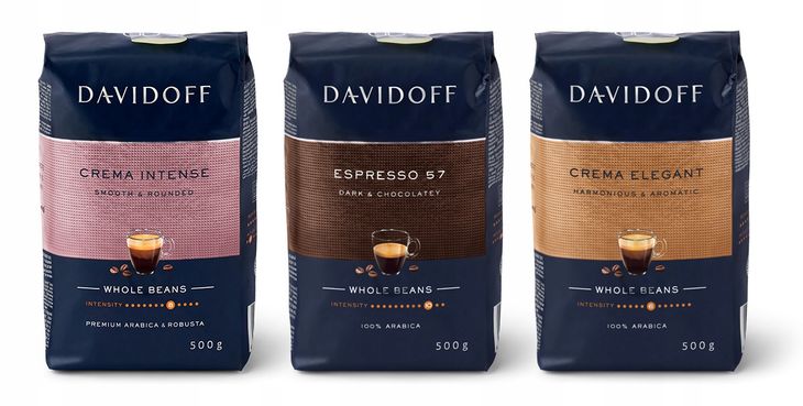 Kawa ziarnista Davidoff Creme Elegant, Creme Intense i Espresso 57 (3x500g)-Zdjęcie-0