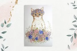 karnet-a5-kot-w-kwiatach
