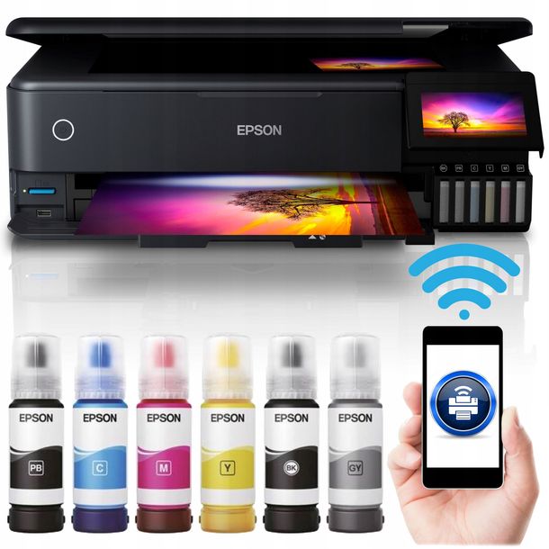 DRUKARKA WIELOFUNKCYJNA A# Epson ET-8550 L8180 3w1 WiFi Duplex Druk CD