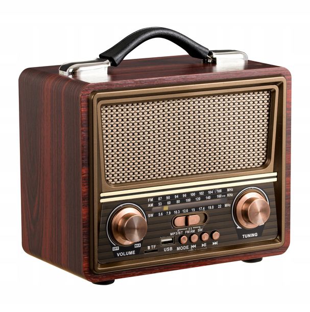 ﻿Radio kuchenne Bluetooth Przenośne Retro Vintage Antena FM USB Akumulator