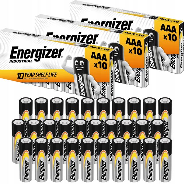 Baterie AAA ENERGIZER Paluszki Alkaiczne R3 1.5V Mocne 30 sztuk Oryginalne