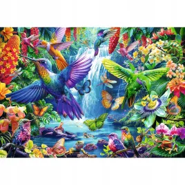 puzzle-1000-ukladanka-art-kolibry-dzungla-ptaki-zwierzeta-kwiaty-12-trefl
