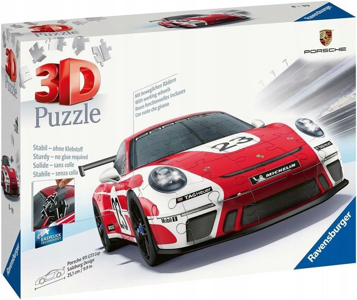 Фото - 3D-пазл Porsche ﻿PUZZLE PRZESTRZENNE 3D  911 GT3 Cup Salzburg 152 Części 