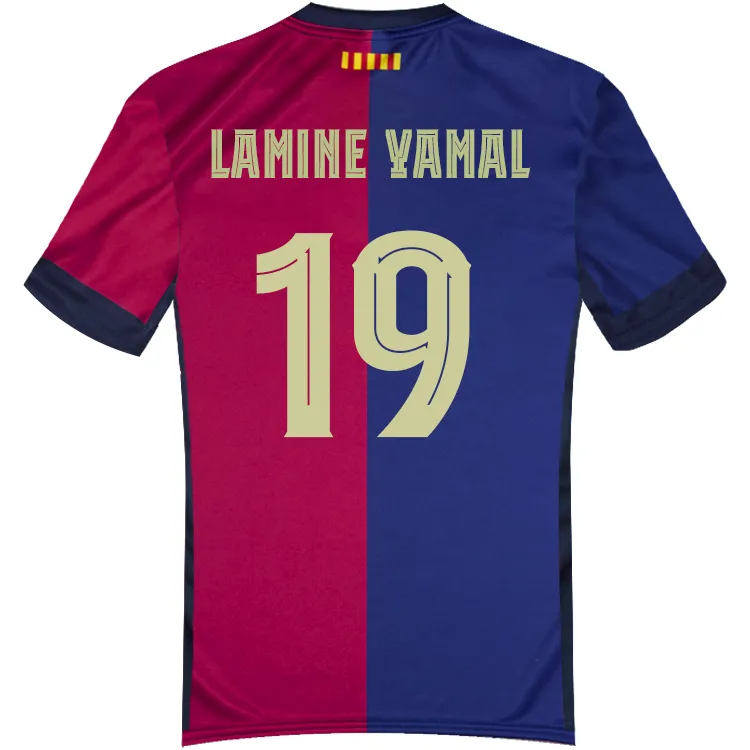 FC Barcelona LAMINE YAMAL 19番シャツ LAMINE YAMAL 19 Strój Piłkarski z Getrami Fc BARCELONA