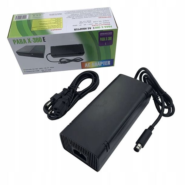 ﻿ZASILACZ DO KONSOLI XBOX 360 E + KABEL ZASILAJĄCY