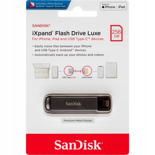 SanDisk iXpand Flash Drive Luxe 256GB TypC/Li.SDIX70N-256G-GN6NE