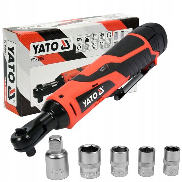 YATO GRZECHOTKA AKUMULATOROWA Udarowa 3/8'' 1/2'' 45Nm 2Ah + 4 NASADKI-Zdjęcie-0