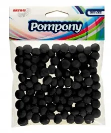pompony-czarne-10mm-100szt