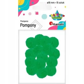 pompony-poliestrowe-18mm-zielone-15szt