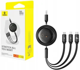baseus-szybki-zwijany-kabel-3w1usb-do-micro-usb-c-lightning-100w-1-1m-6a