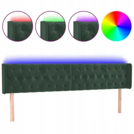 zaglowek-do-lozka-z-led-ciemnozielony-183x1