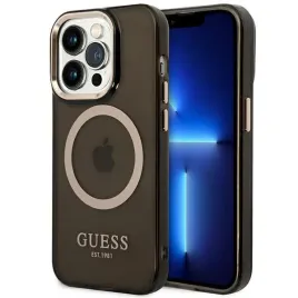 guess-guhmp14xhtcmk-iphone-14-pro-max-67-czarny-black-hard-case-gold-outl